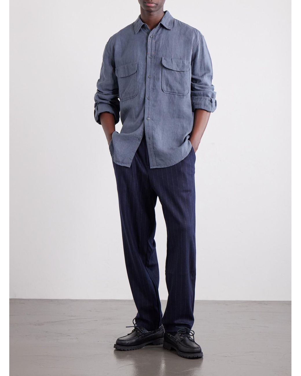 Kapital Blue Linen Shirt for men