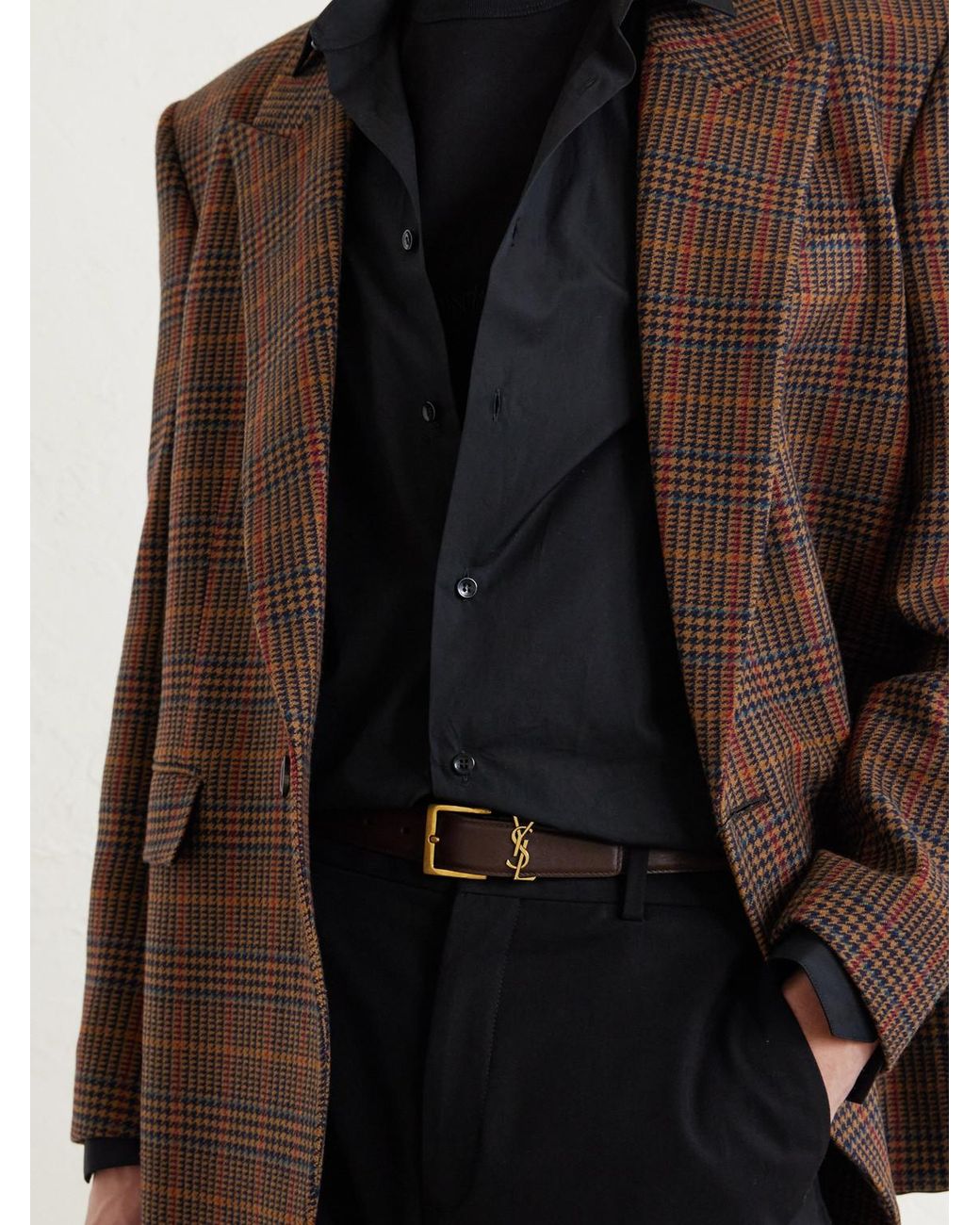 Saint Laurent Red 3cm Leather Belt for men