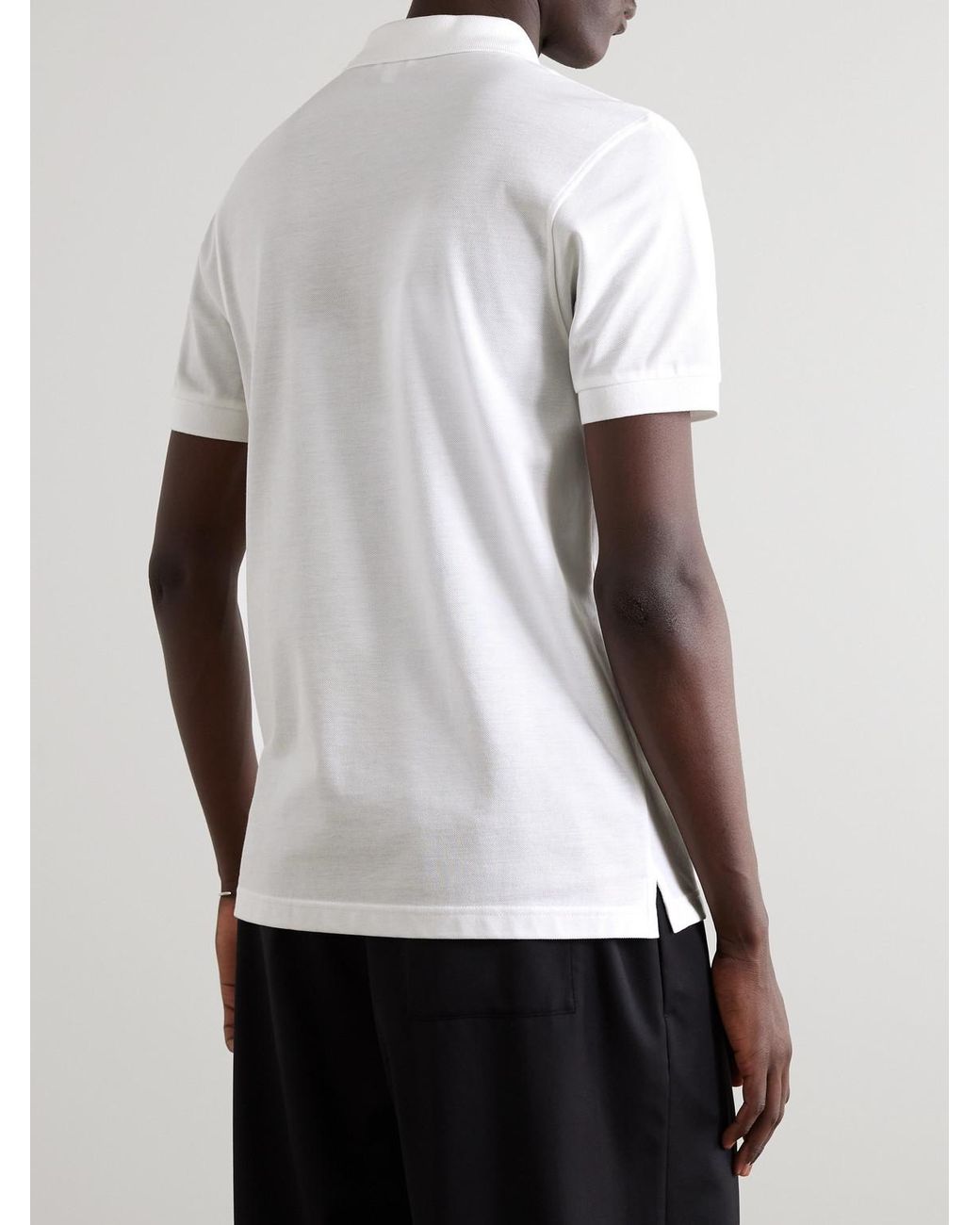 Sunspel White Cotton-Piqué Polo Shirt for men
