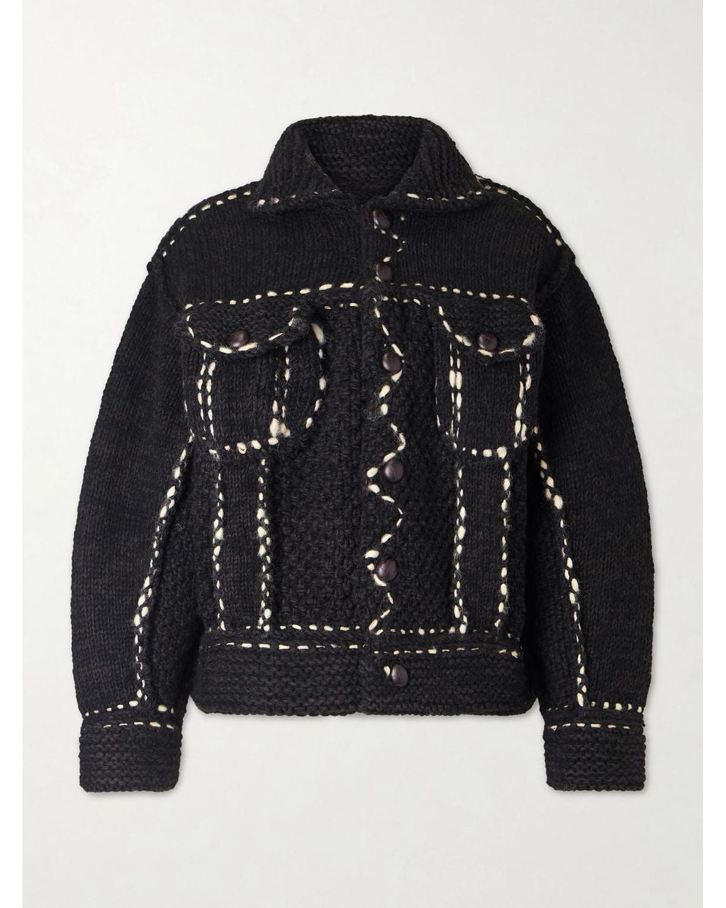 Kapital Black Embroidered Wool Jacket for men