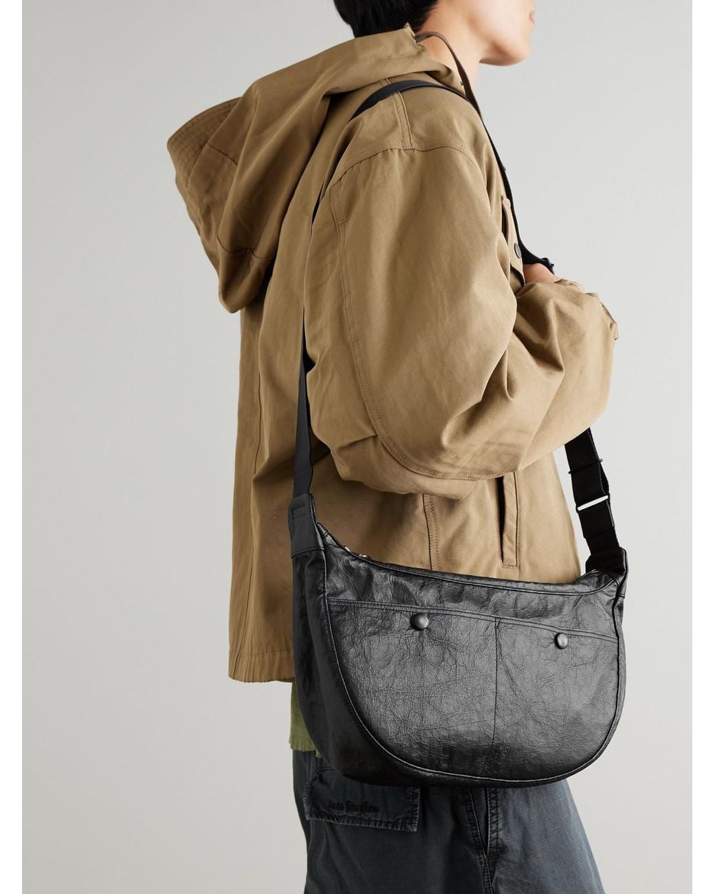 Porter-Yoshida and Co Black Freestyle Dyneema Textured-Leather Messenger Bag for men