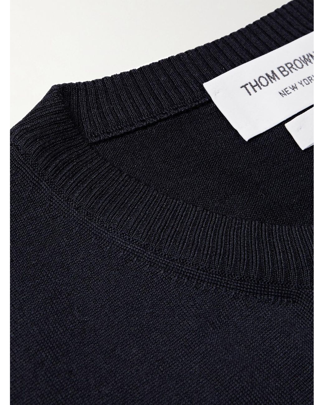 Thom Browne Blue Striped Merino Wool Sweater for men