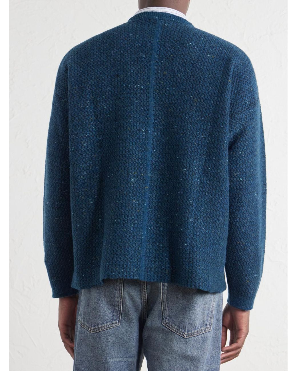 Inis Meáin Blue Tonnta Merino Wool And Cashmere-Blend Sweater for men