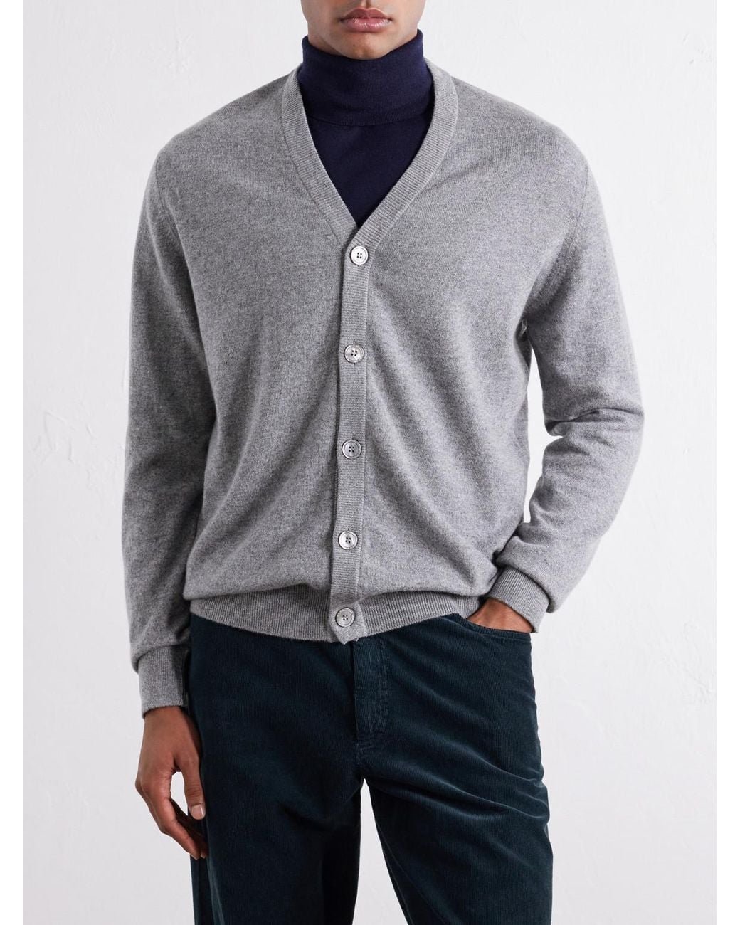 Begg x Co Gray Heriot Cashmere Cardigan for men