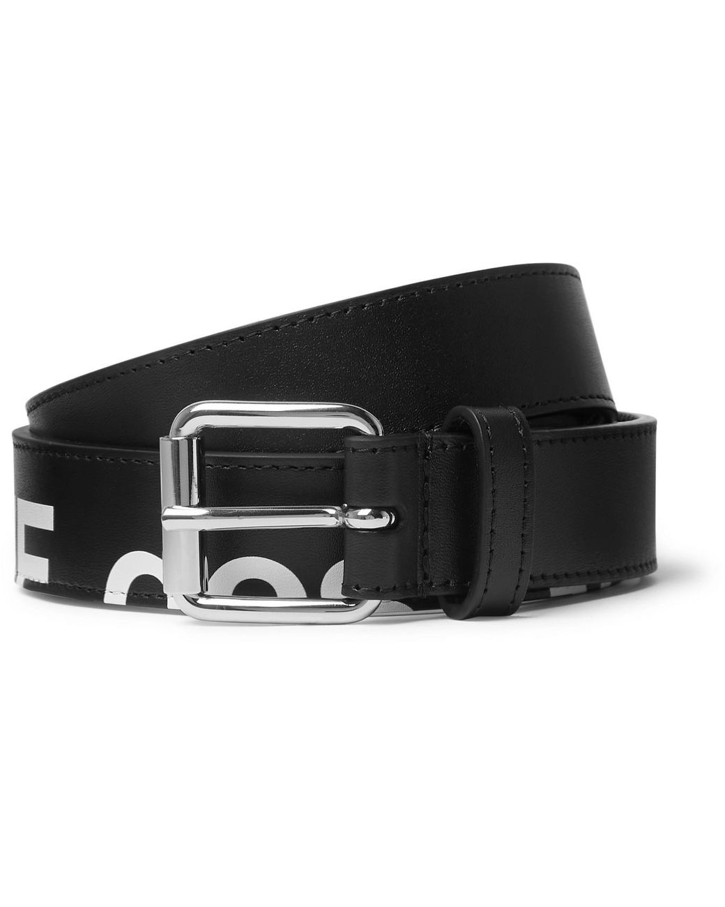 Comme des Garçons 3cm Logo-print Leather Belt in Black for Men - Lyst