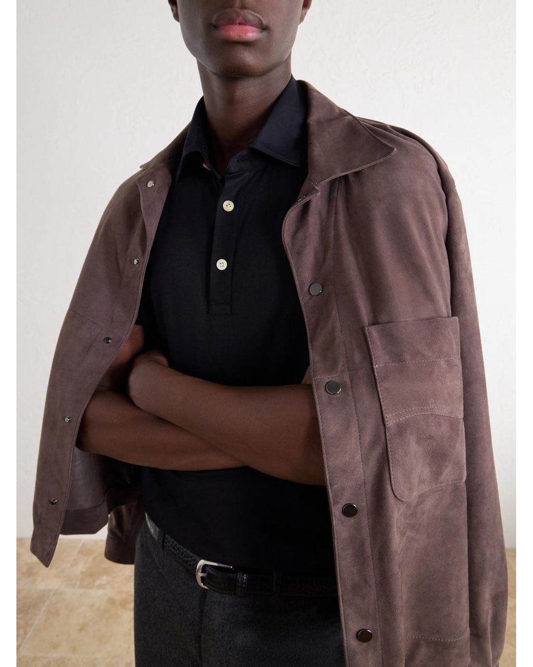 Kiton Black Cotton-Jersey Polo Shirt for men