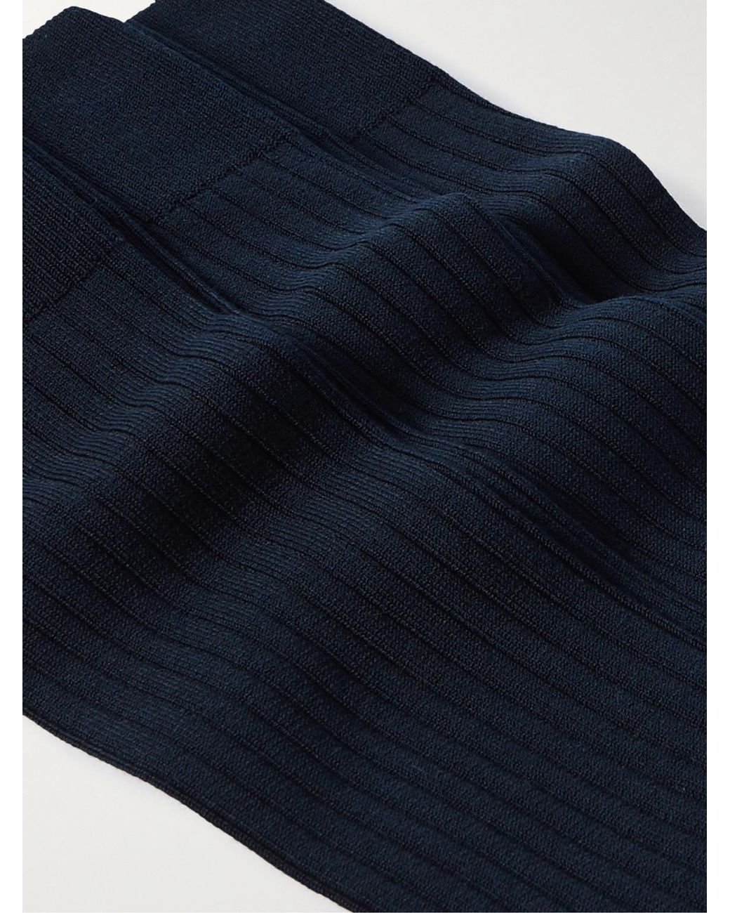 NN07 Blue Three-Pack Ribbed Cotton-Blend Socks for men