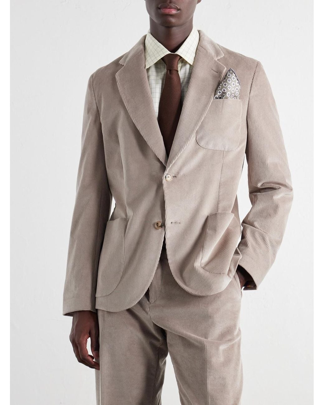 Paul Smith Natural Cotton-Stretch Corduroy Suit Jacket for men