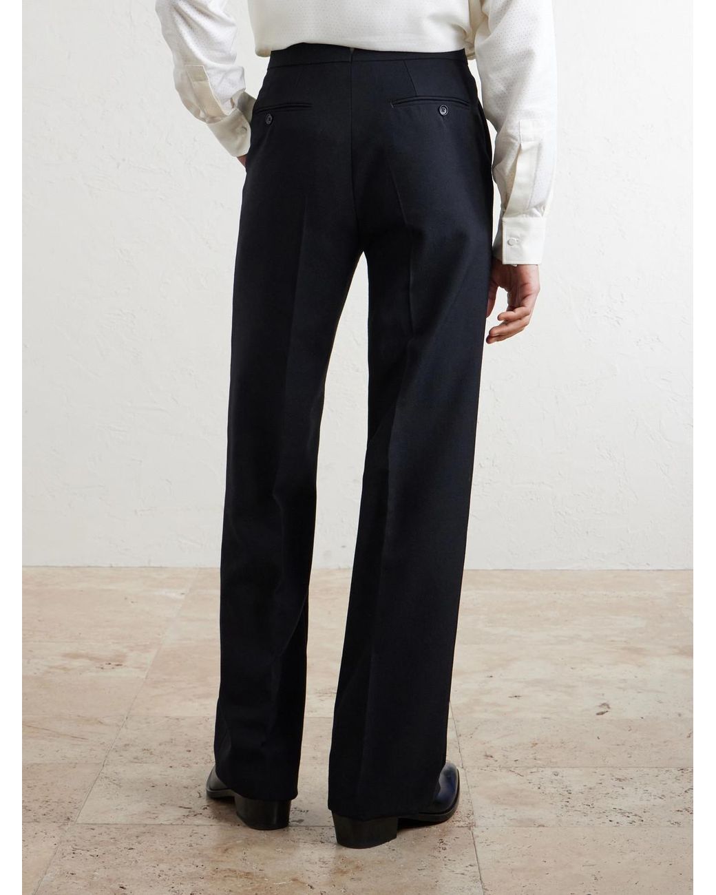 Tom Ford Blue Straight-Leg Wool Trousers for men