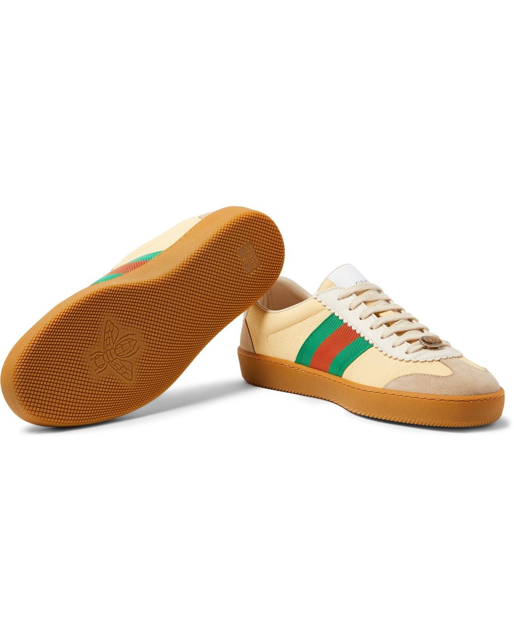 g74 leather sneaker with web