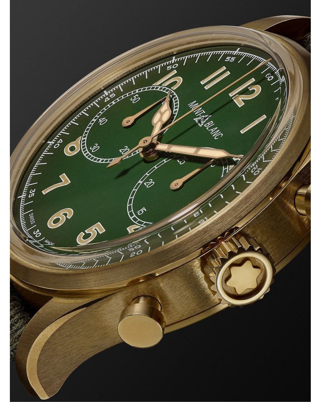 Montblanc Green 1858 Automatic Chronograph Limited Edition Bronze Watch, Ref. 119908 for men