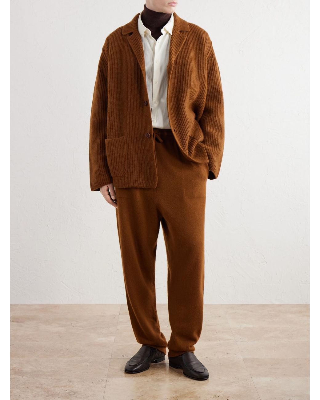 Casey Casey Brown Zwag Tapered Wool Sweatpants for men