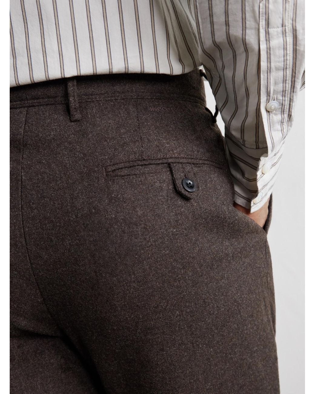 Slowear Gray Tapered Pleated Wool-Blend Flannel Trousers for men