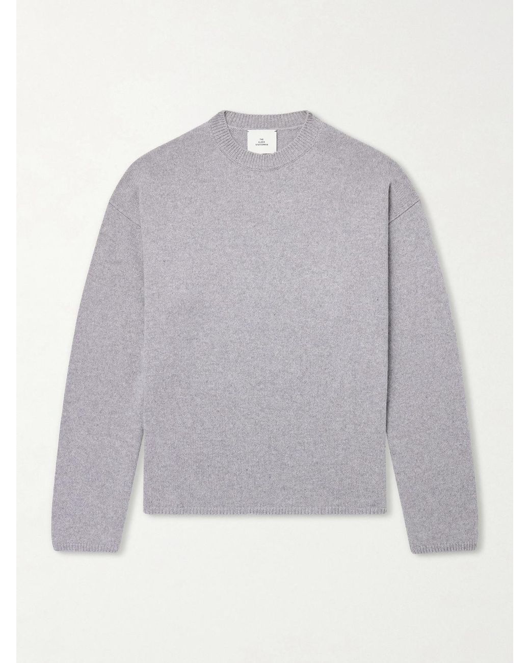 The Elder Statesman Gray Dume Brushed-cashmere Sweater for men