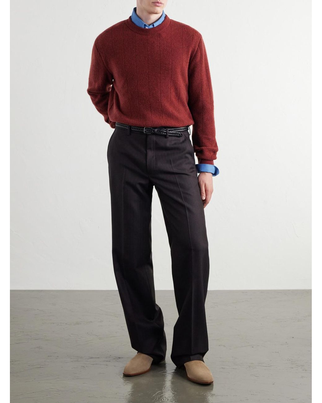 Oliver Spencer Red Blenheim Wool Sweater for men