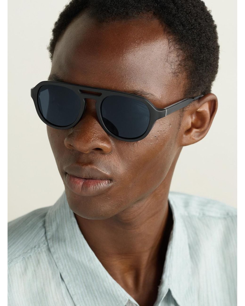Oliver Peoples Blue Roger Federer R-13 Double-bridge Aviator-style Acetate Sunglasses for men