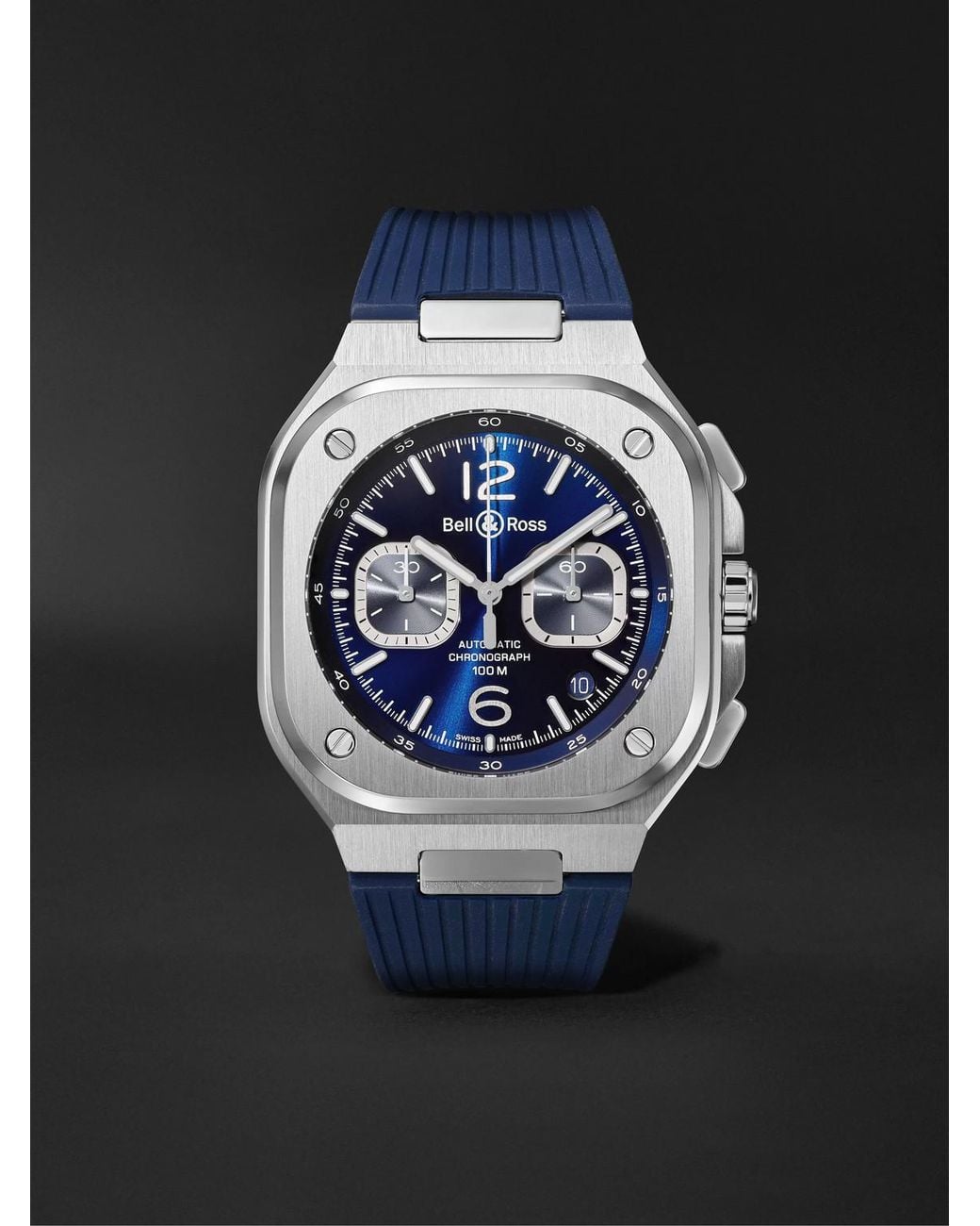 Bell & Ross Blue Br 05 Automatic Chronograph Stainless Steel Watch, Ref. Br05C-Bubu-St/Srb for men