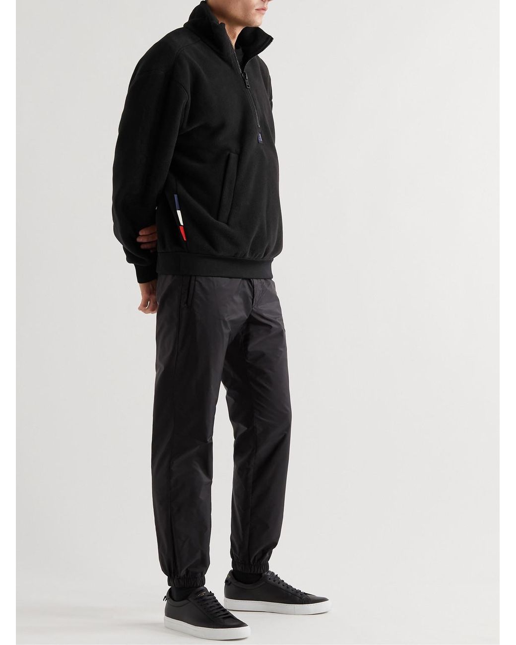 Moncler Black Logo-Debossed Polartec Fleece Half-Zip Sweatshirt for men