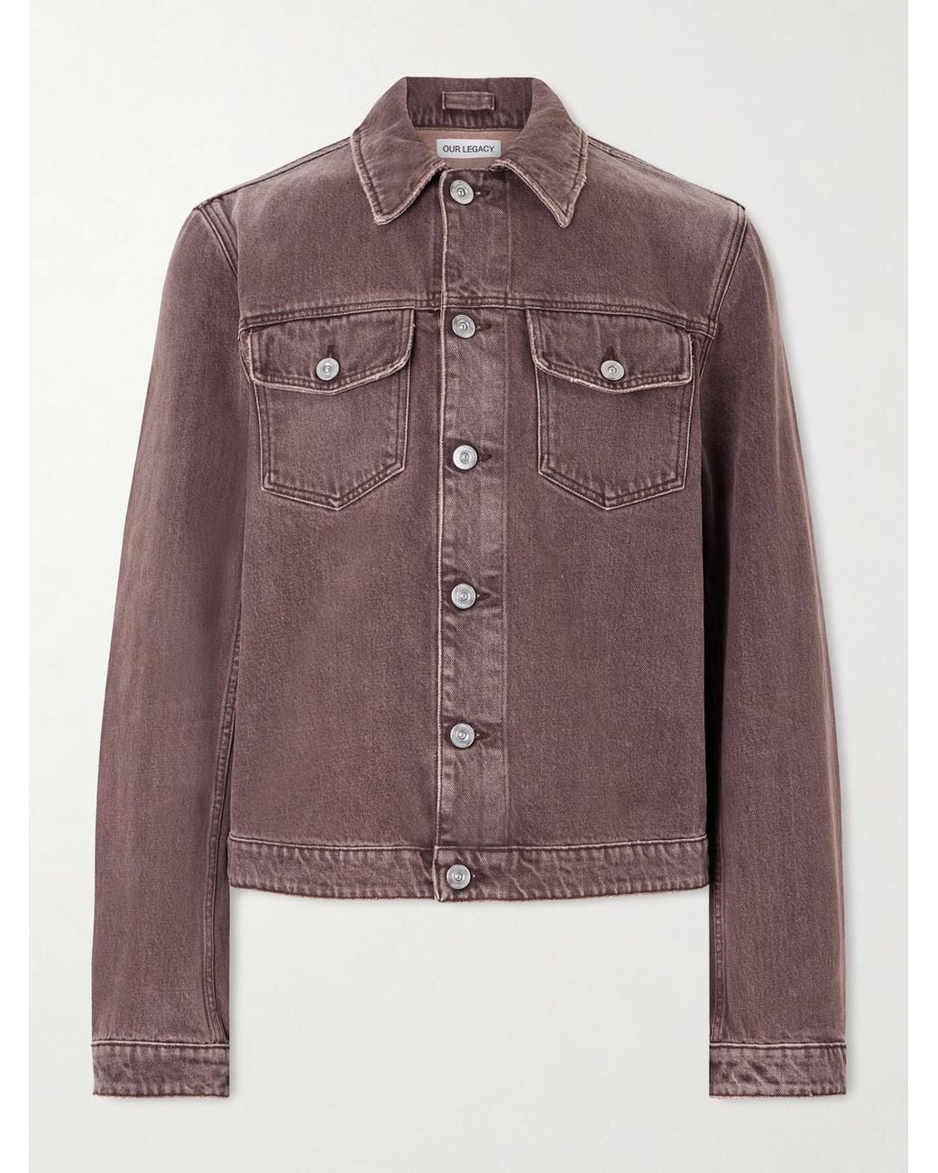 Our Legacy Purple Origin Distressed Denim Jacket for men