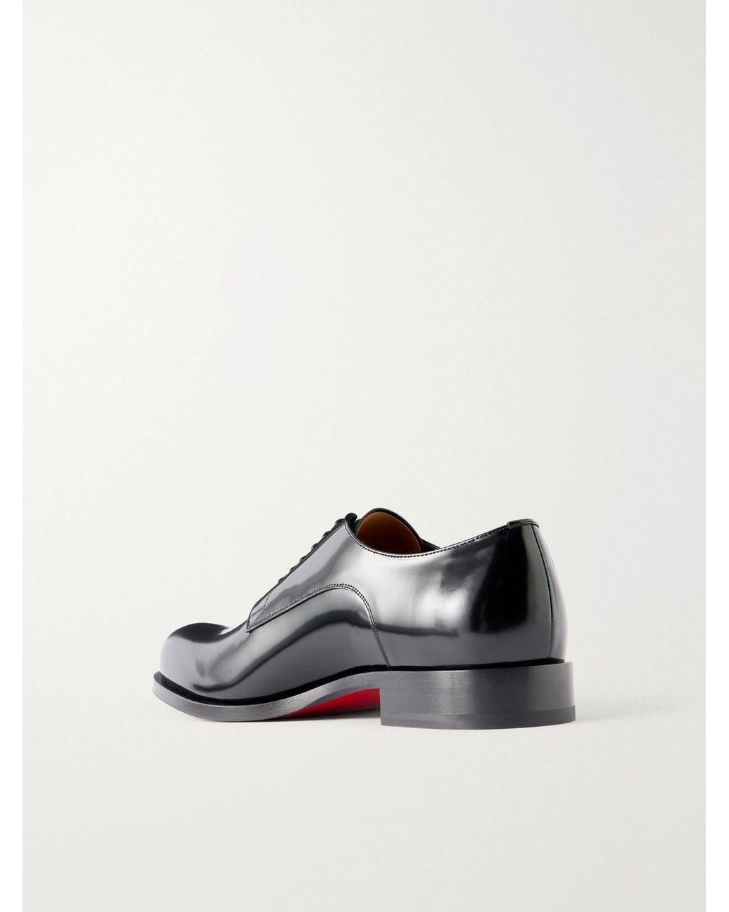 Christian Louboutin Black Moustachou Leather Oxford Shoes for men