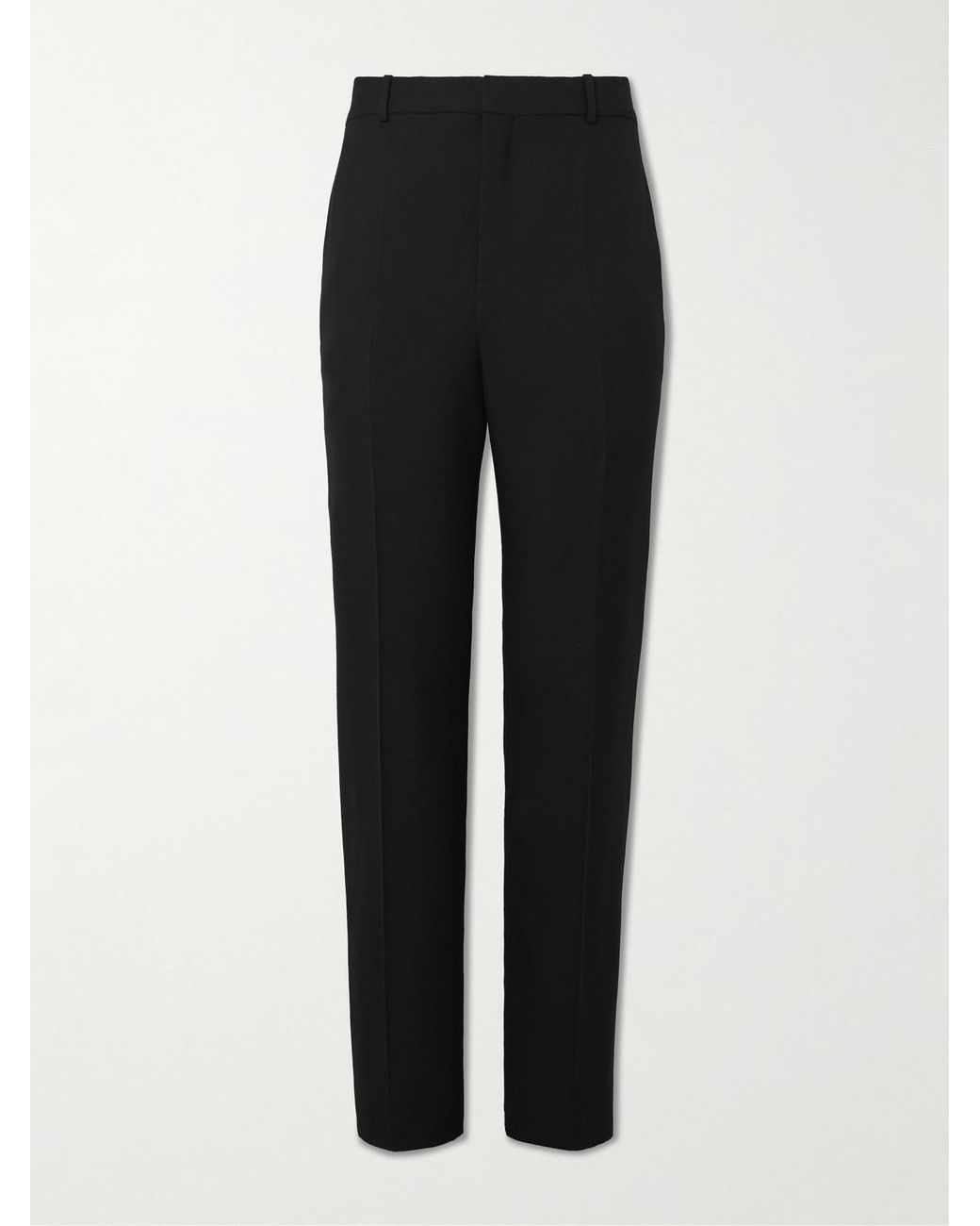Saint Laurent Black Straight-Leg Wool-Twill Trousers for men