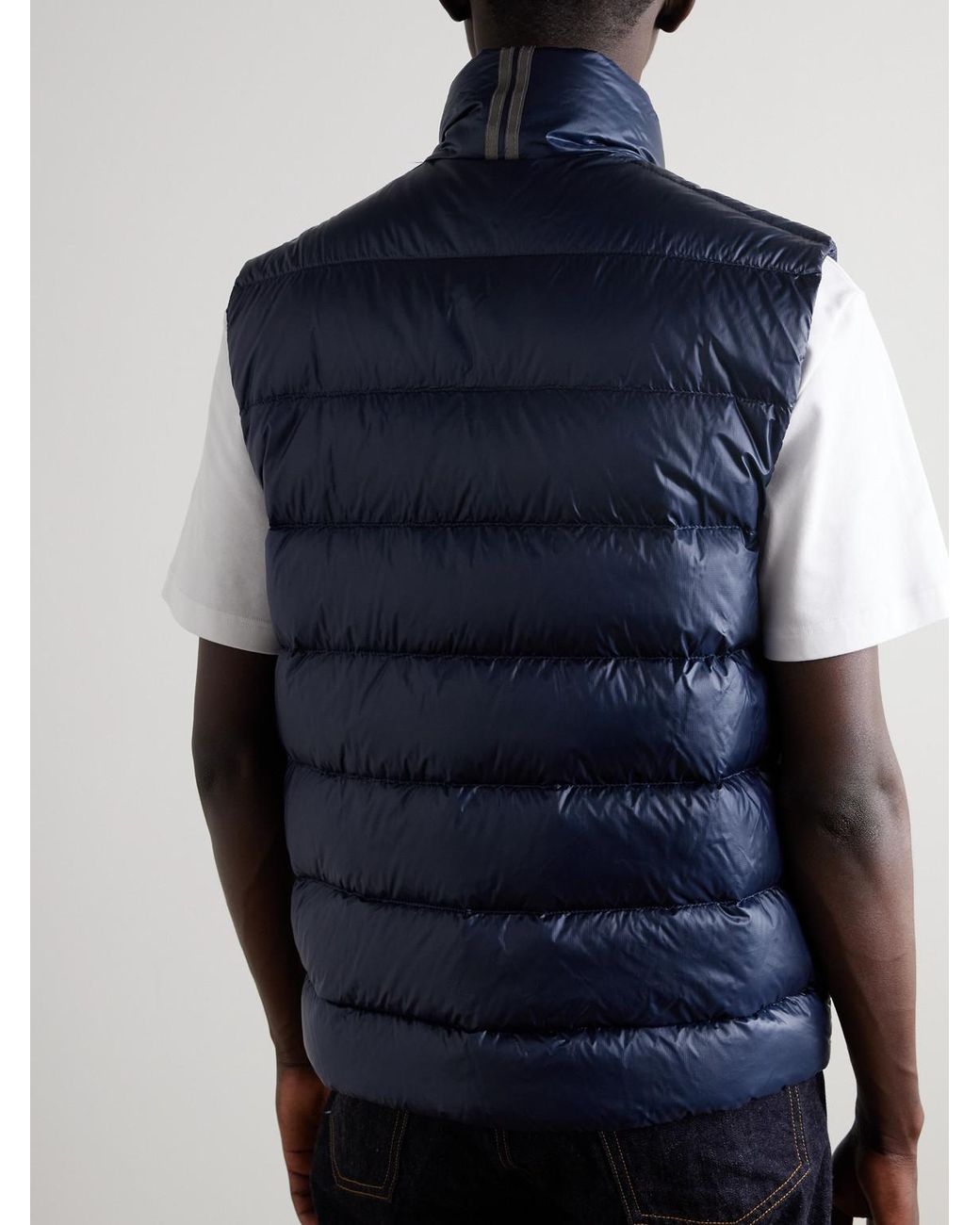 Canada Goose Blue Crofton Slim-Fit Quilted Recycled Nylon-Ripstop Down Gilet for men