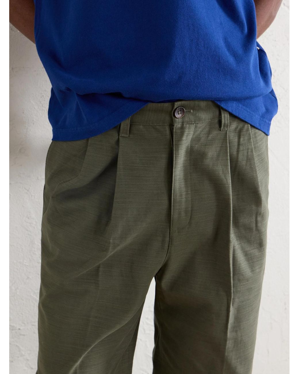 Aimé Leon Dore Green Straight-Leg Pleated Cotton Trousers for men