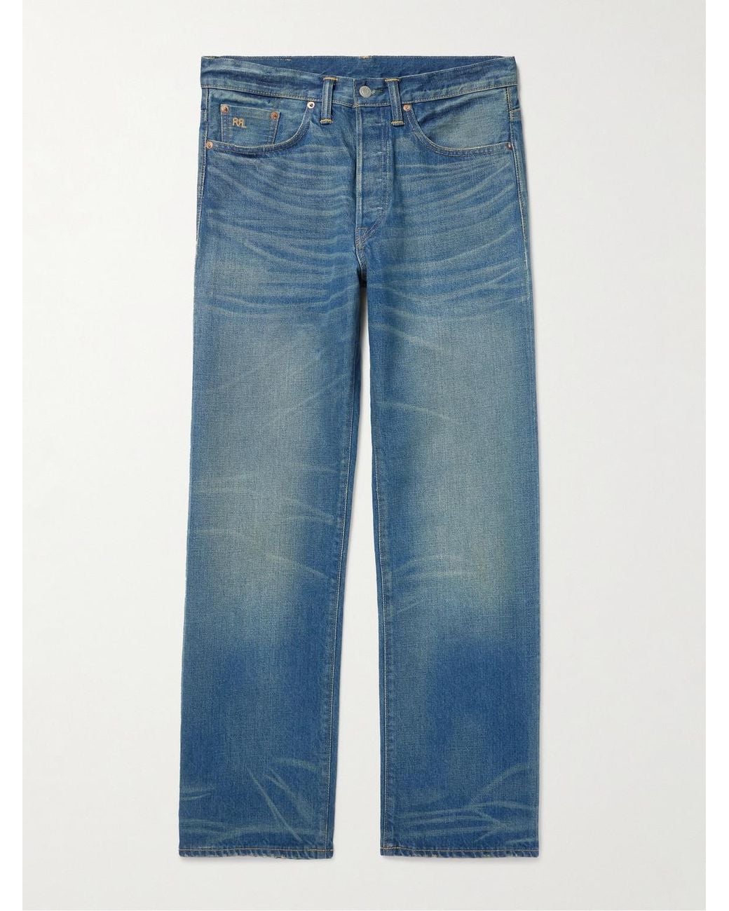 RRL Blue Straight-Leg Jeans for men