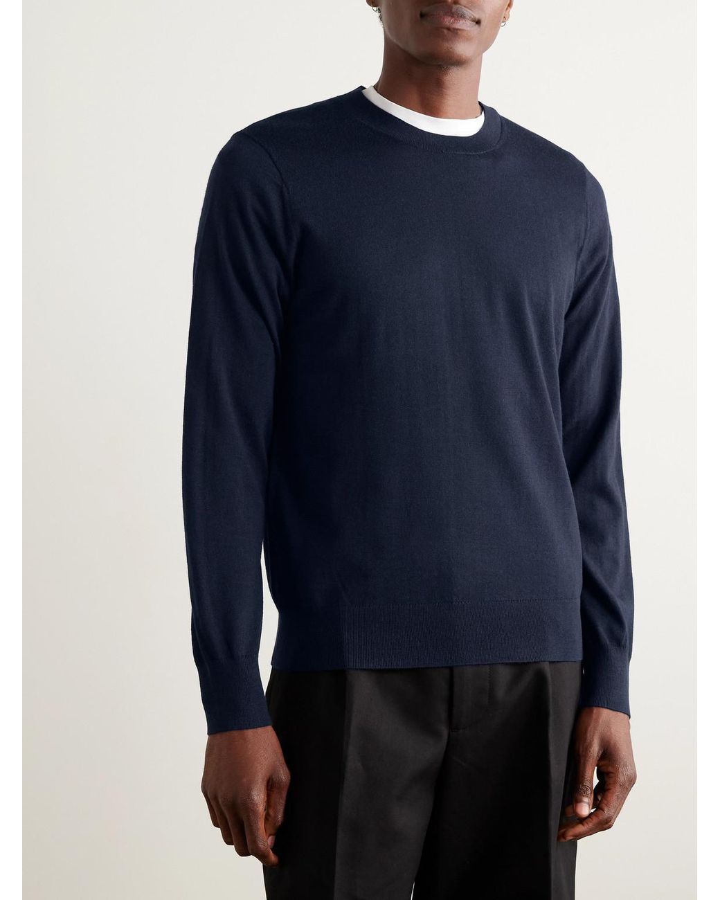 Dries Van Noten Blue Merino Wool Sweater for men