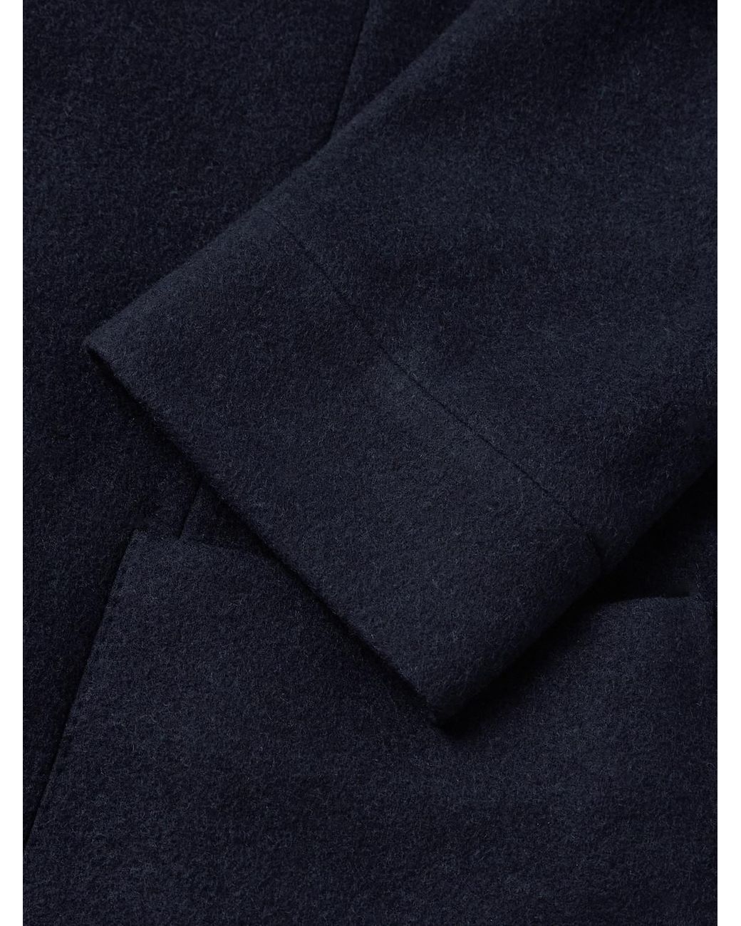 Sease Blue Panelled Virgin Wool-Blend And Nylon-Blend Hooded Blazer for men