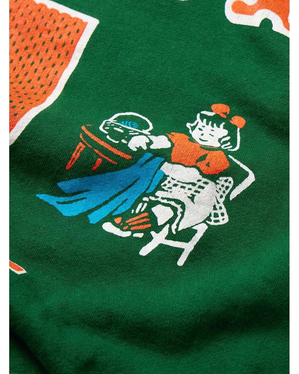 Kapital Green Printed Cotton-Jersey Sweatshirt for men