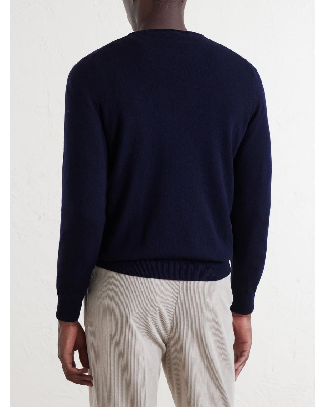 Fedeli Blue Argentina Cashmere Sweater for men
