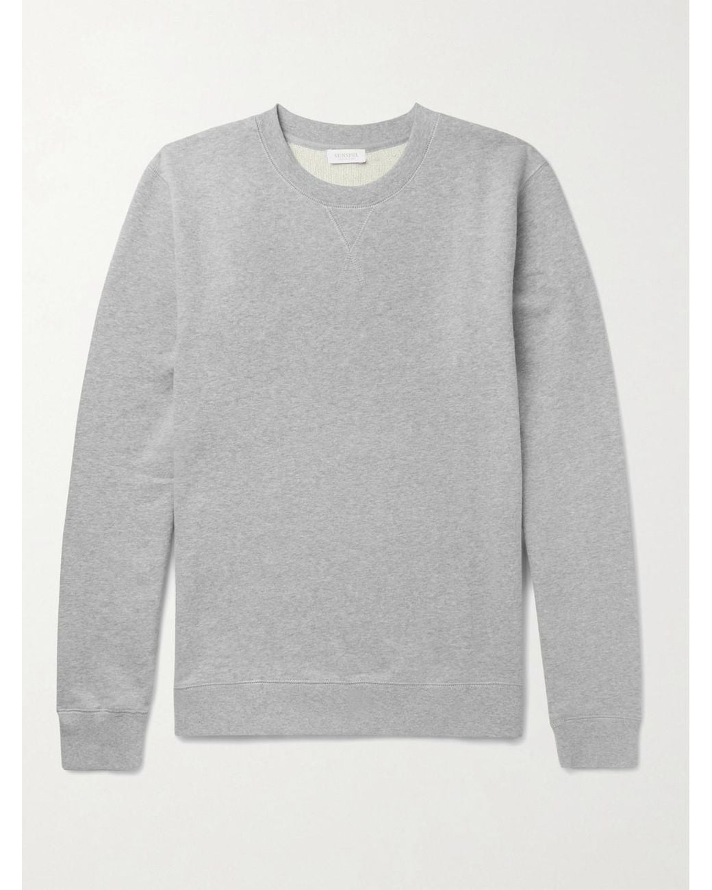 Sunspel Gray Brushed Loopback Cotton-Jersey Sweatshirt for men