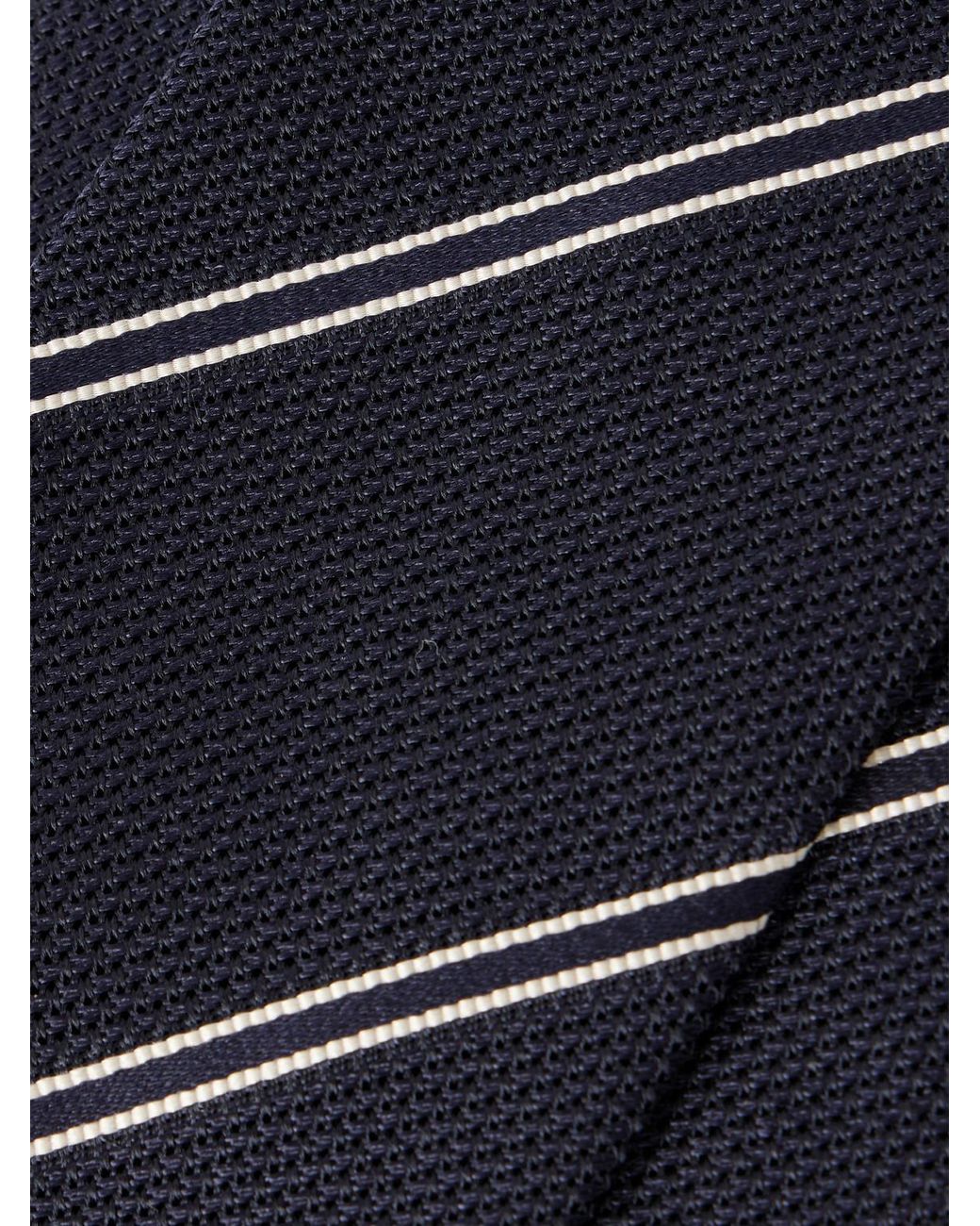 Drake's Blue 7Cm Striped Silk Tie for men