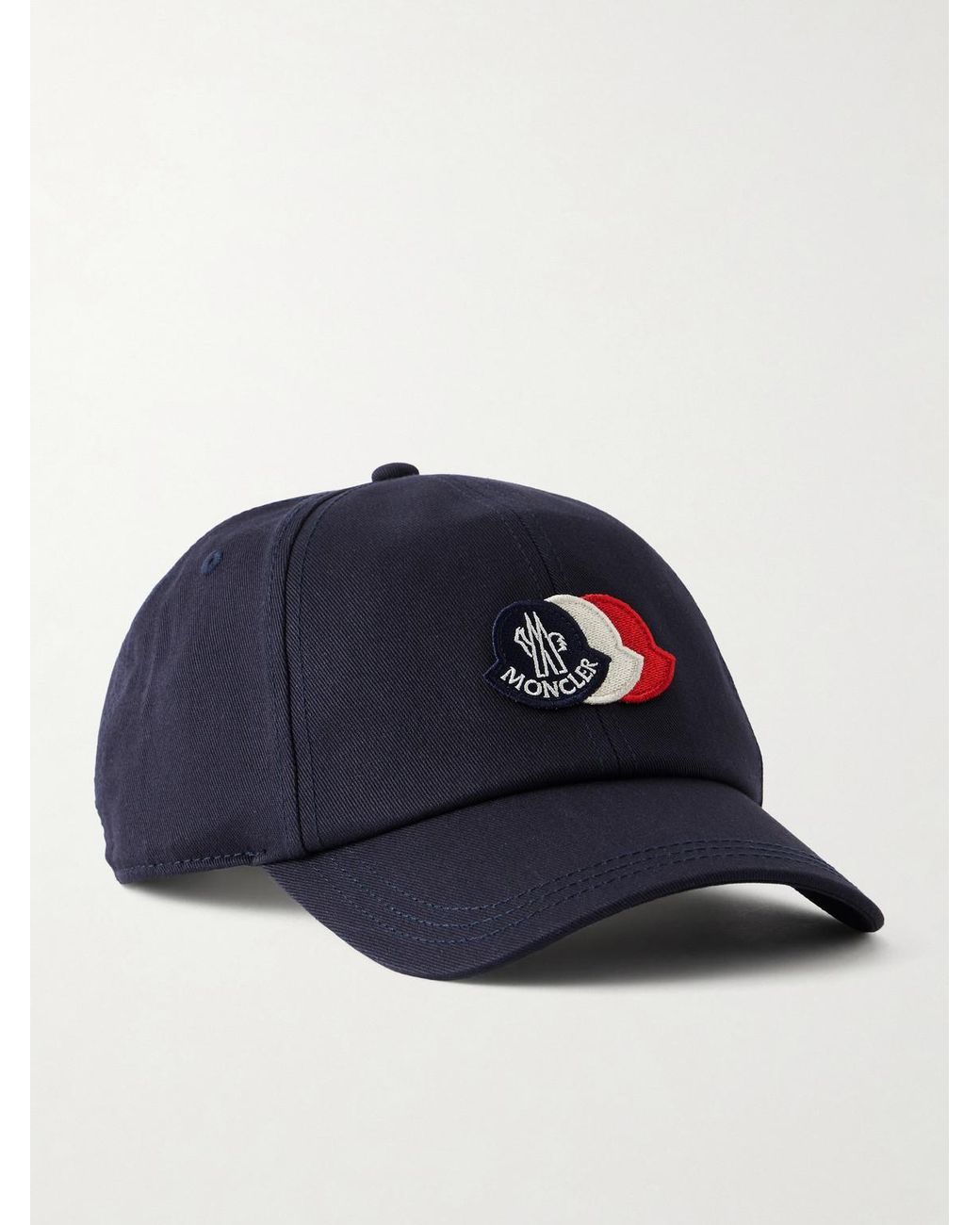 Moncler Blue Logo-Appliquéd Cotton-Twill Baseball Cap for men