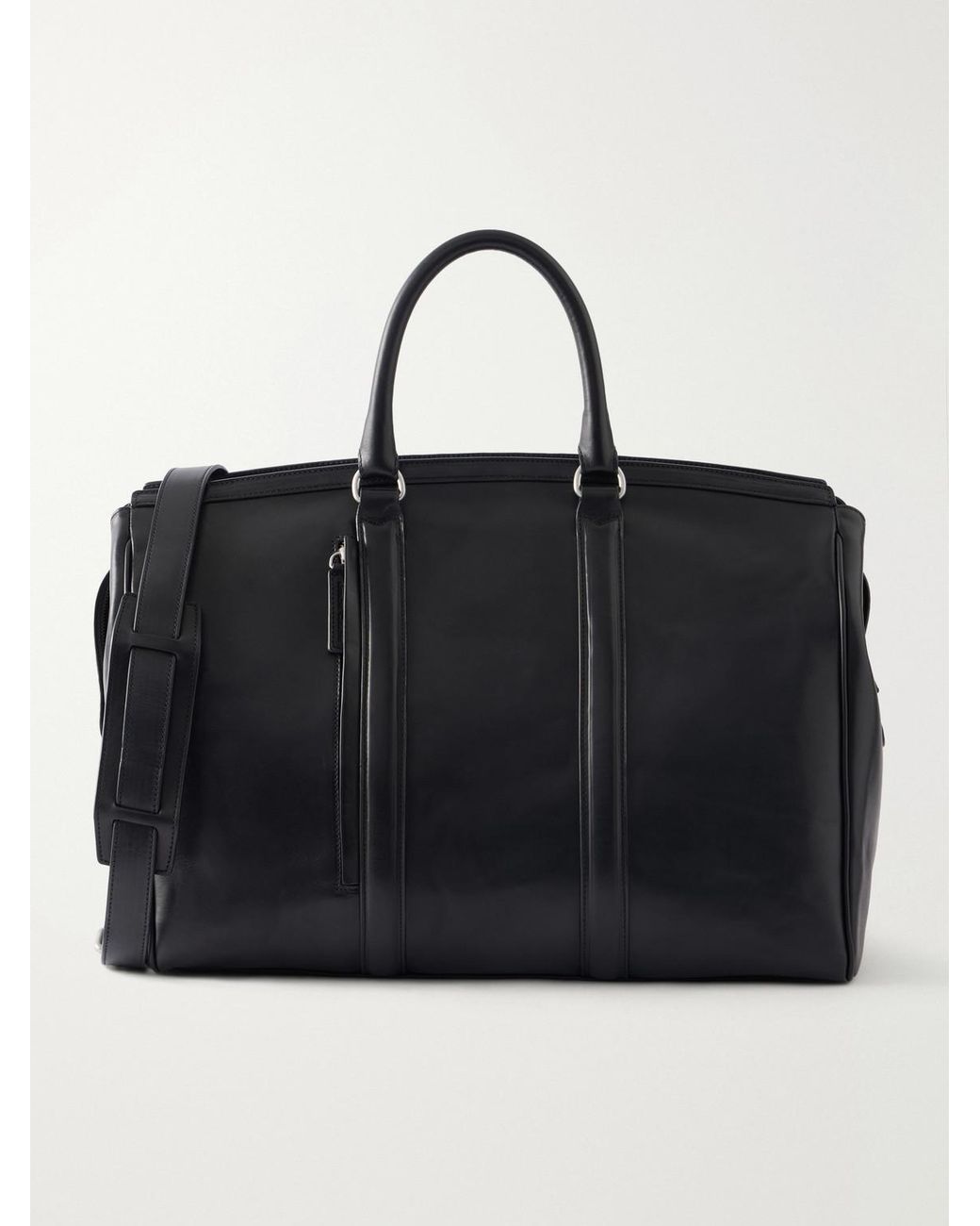 Officine Creative Black Quentin 009 Leather Weekend Bag for men