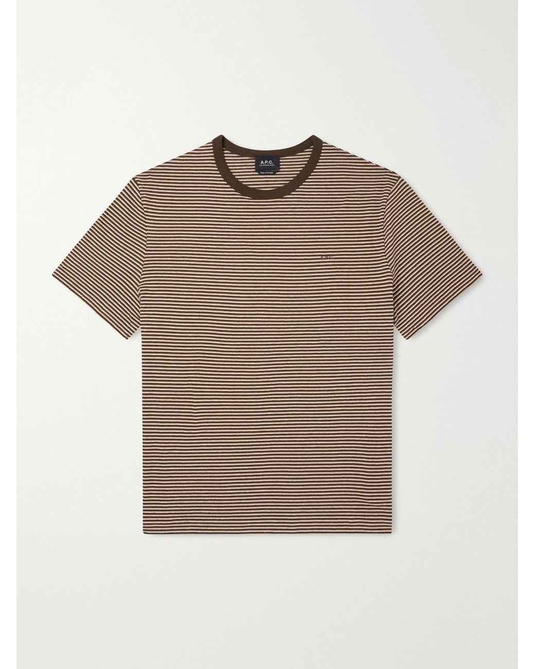 A.P.C. Natural Josh Striped Cotton-jersey T-shirt for men
