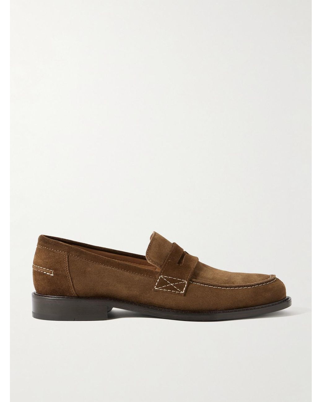MR P. Scott Suede Penny Loafers in Brown for Men | Lyst Canada display picture 1
