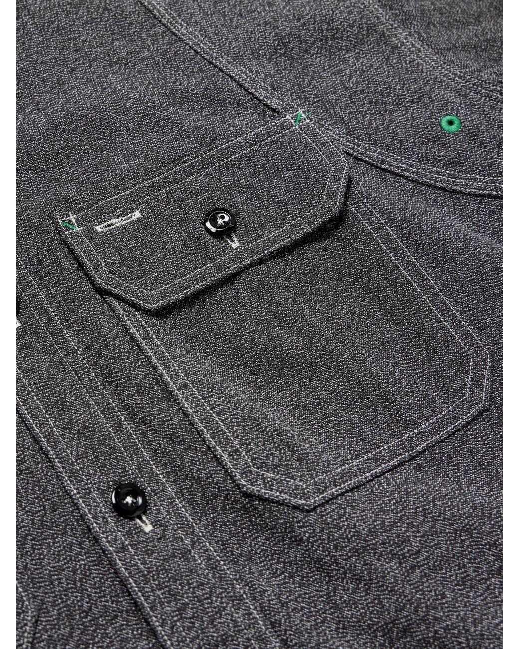 Kapital Gray Appliquéd Panelled Cotton Shirt for men