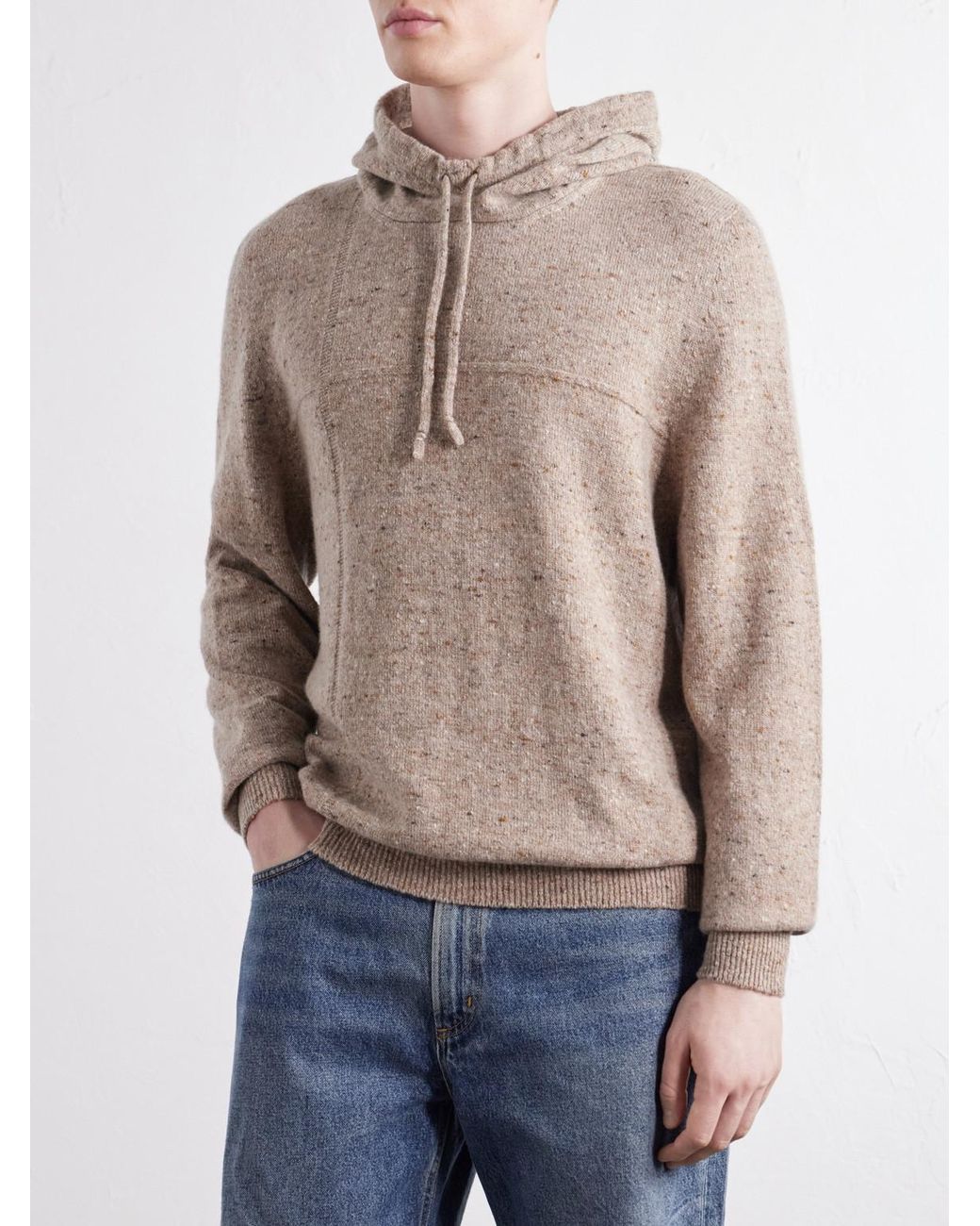 Inis Meáin Natural Merino Wool And Cashmere-Blend Hoodie for men