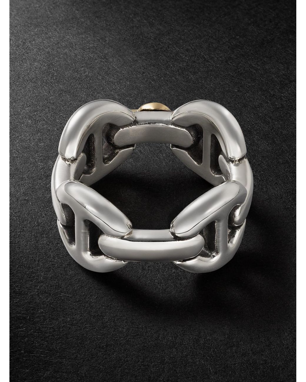 Hoorsenbuhs Black Affix Quad Sterling And 18-Karat Ring for men