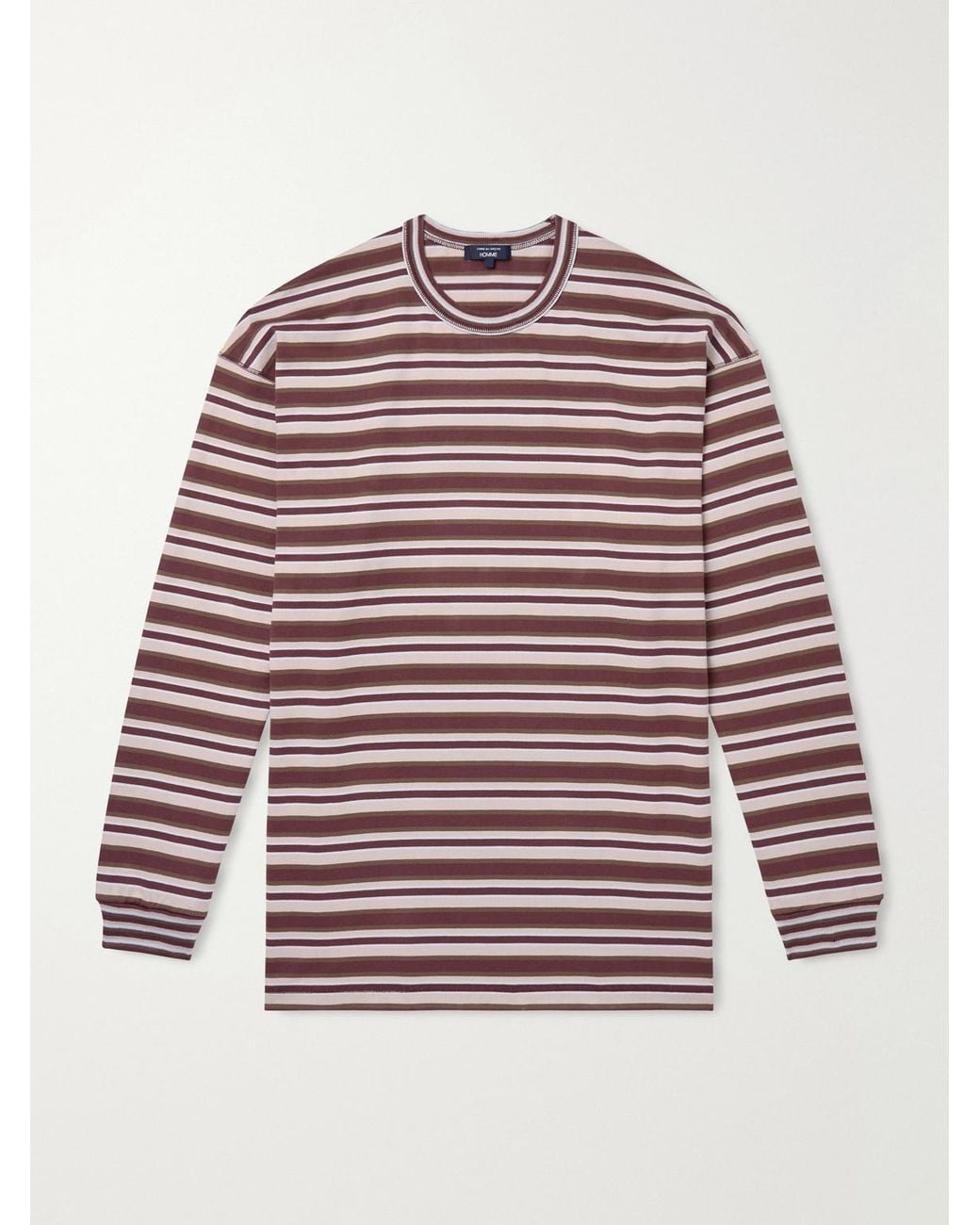 Comme des Garçons Red Striped Cotton-Jersey T-Shirt for men
