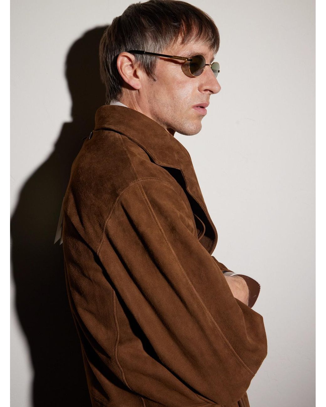 Bottega Veneta Natural Stretch Panthos Oval-Frame-Tone Sunglasses for men