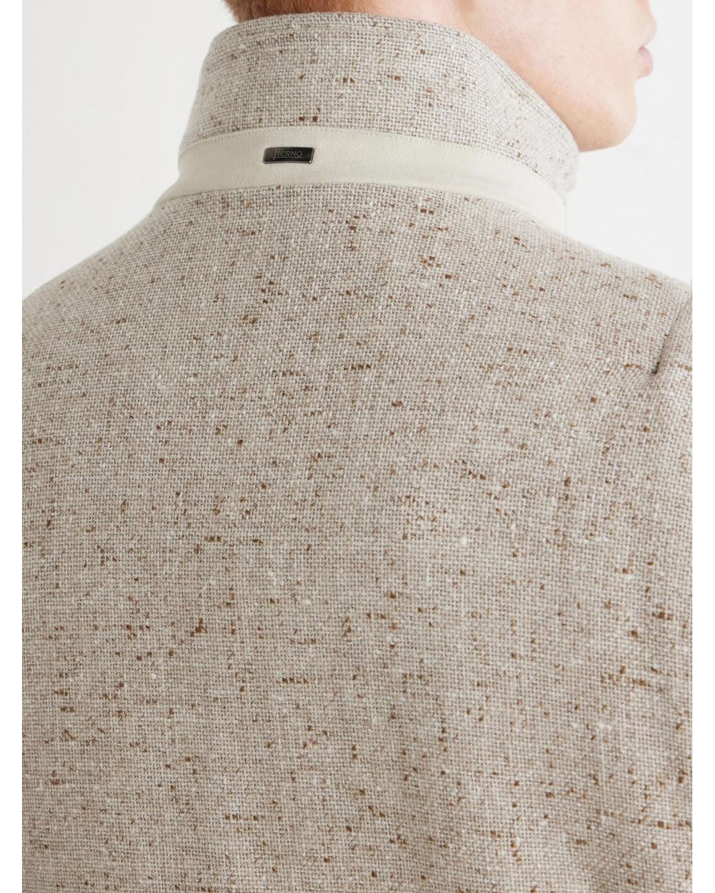 Herno Natural Virgin Wool-Tweed Field Jacket for men