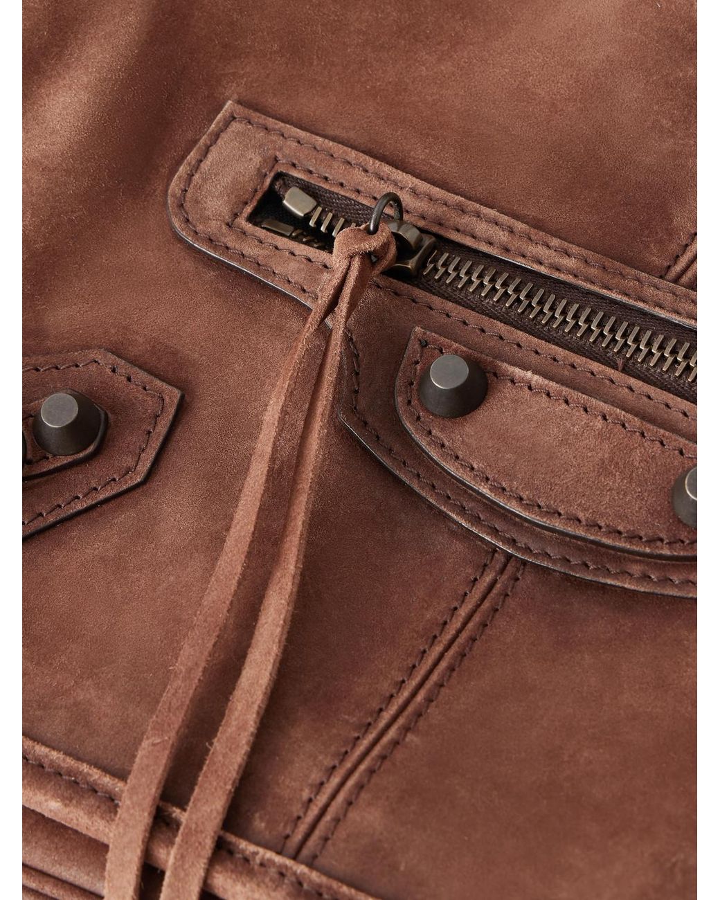 Balenciaga Brown Le City Flap Messenger Leather Bag for men
