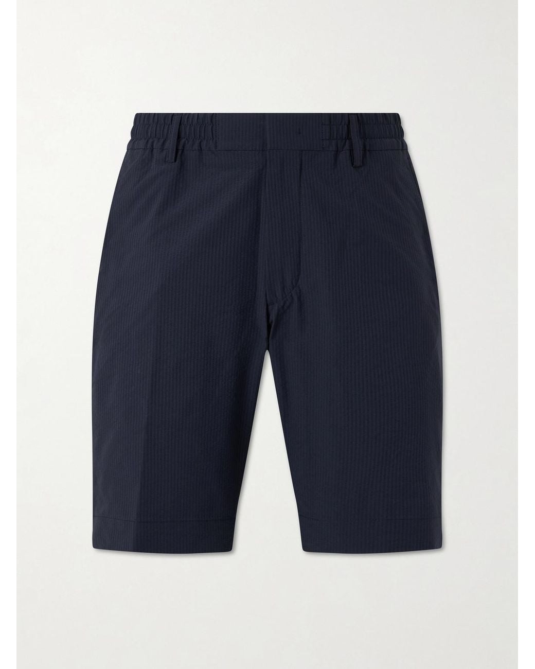 NN07 Blue Billie Straight-Leg Striped Seersucker Shorts for men