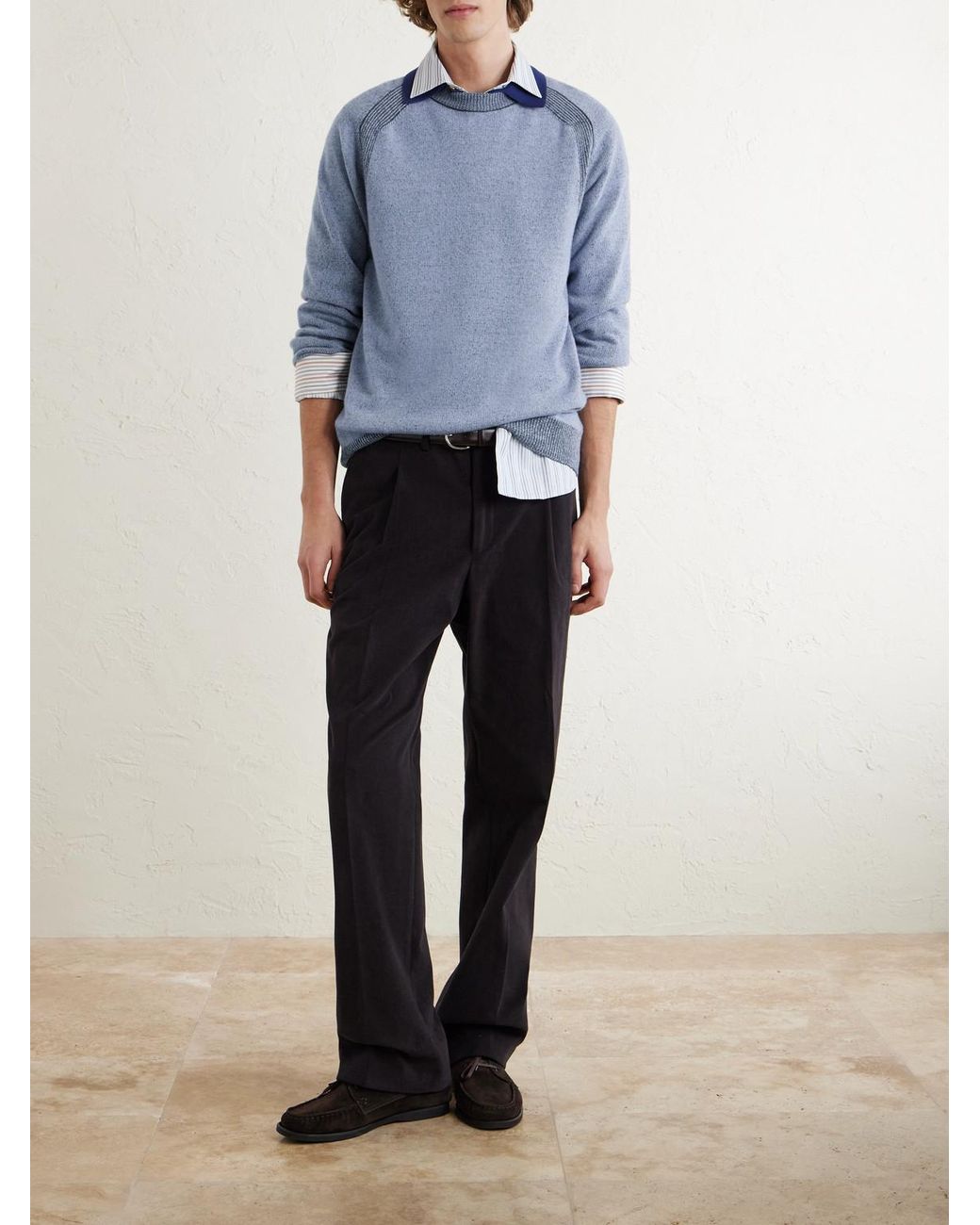 Paul Smith Blue Ribbed Wool Sweater for men