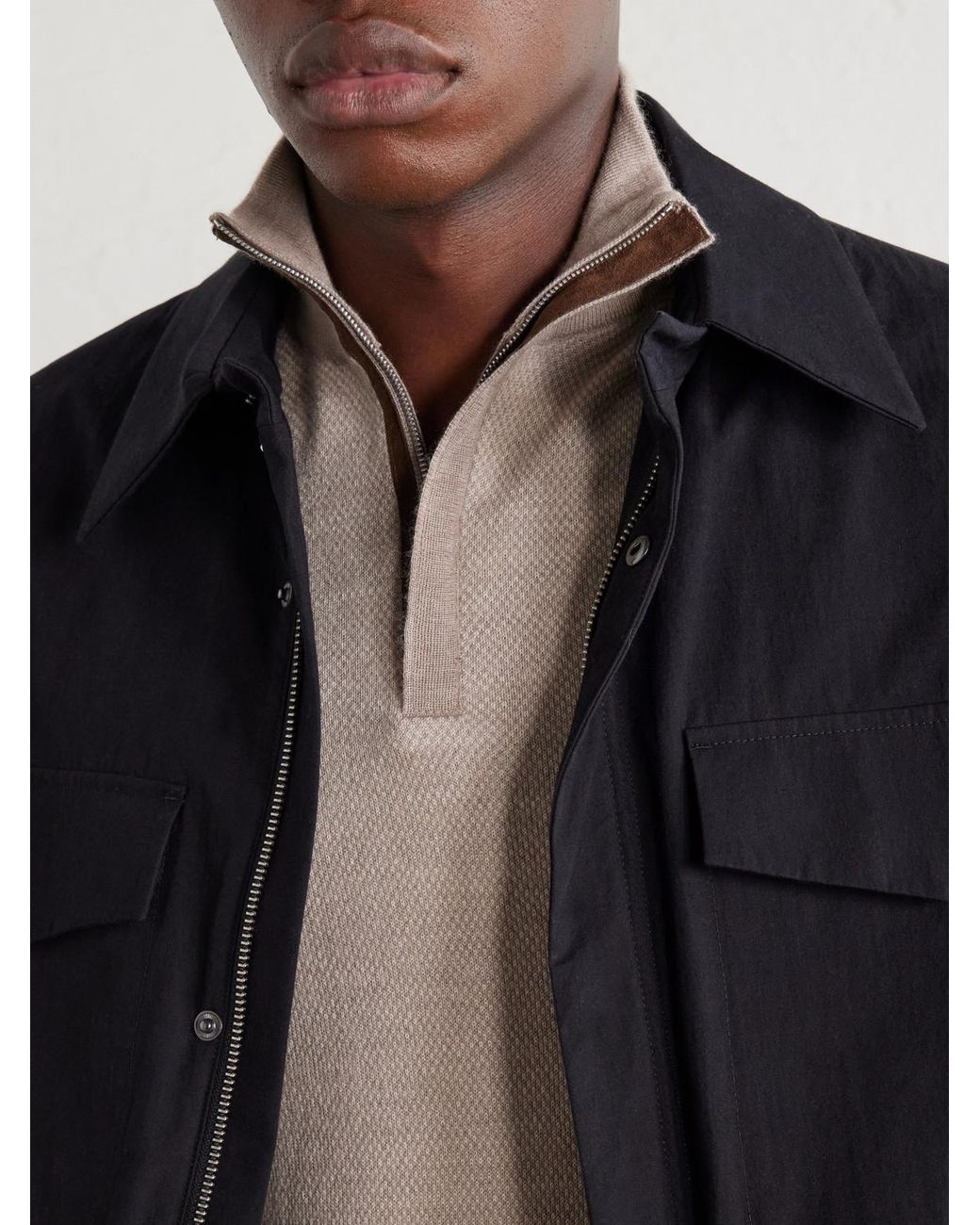 N.Peal Cashmere Natural Regent Cashmere And Silk-Blend Half Zip-Up Sweater for men