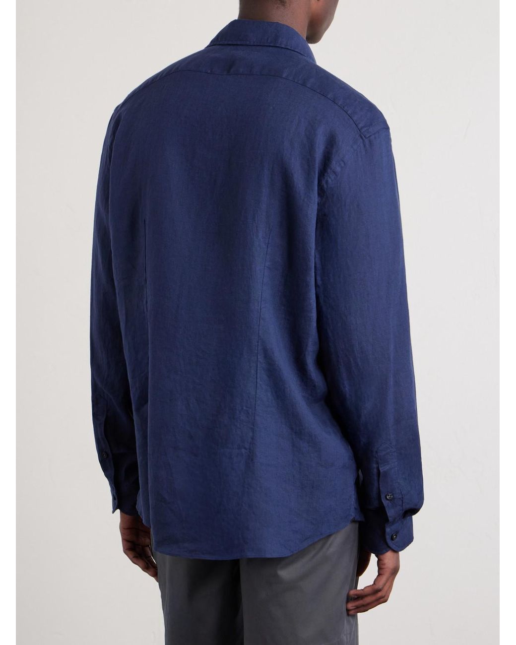 Glanshirt Linen Shirt di Slowear in Blue da Uomo
