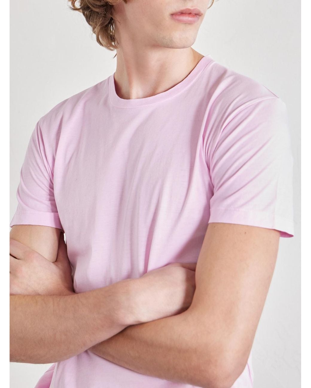 Tom Ford Pink Slim-Fit Logo-Embroidered Cotton And Silk-Blend Jersey T-Shirt for men